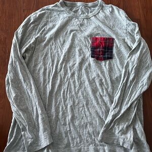 GAP Gray and Red Long Sleeve Tees